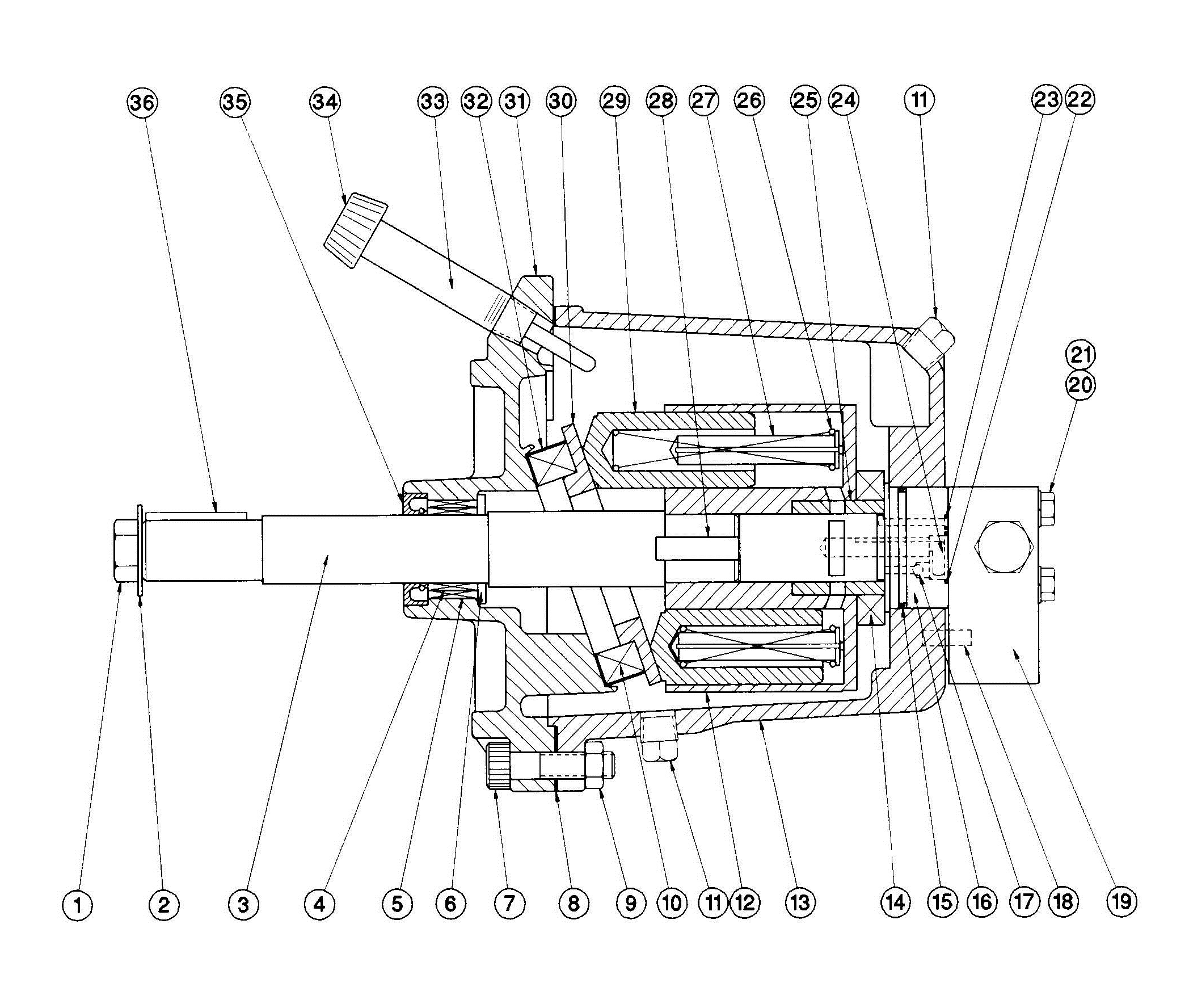 Model B3-B4 Helm Pump Assembly Diagram